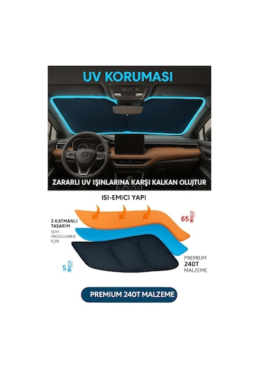 Araba Ön Cam Güneşliği, Güneşlik Her Araca Uygun