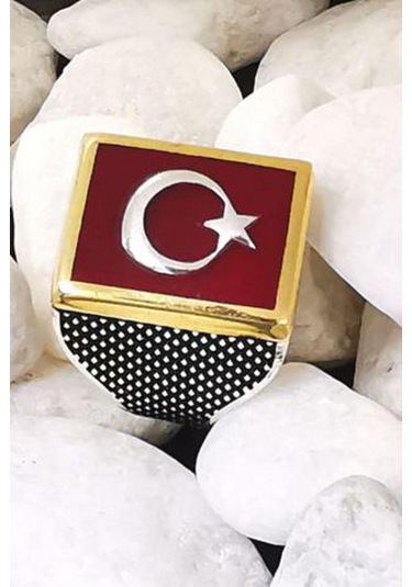 Omar Silver Erkek Ayyıldız Motifli 925 Ayar Gümüş Yüzük