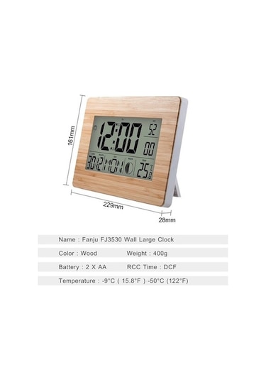 Trendooze Takvim, Sıcaklık Saati Haki Haki Göstergeli Ekranlı Dijital Çift Büyük Atom Alarm, - Dp Haki