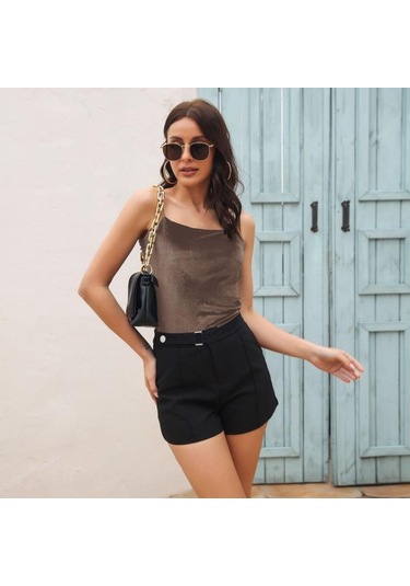 Koyu Haki İlkbahar Ve Yaz Kadın Spagetti Sapanlar Kolsuz Tank Tops Vintage İnce Alt Kaşkorse Kolsuz Üst