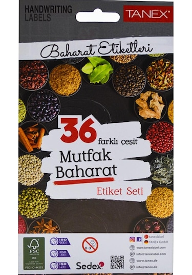 Tanex Mtc-606 Baharat Etiketleri Şeffaf 25 MM 40 Adet