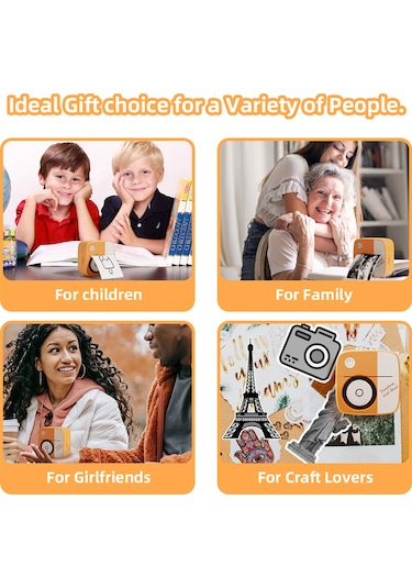 Skycity D2 Turuncu Mini Etiket Yazıcı - Bluetooth 5.0, 1200mah Pil, 57mm Kağıt, Foto/metin/yanlış Sorular Yazdırma, Type-c Şarj