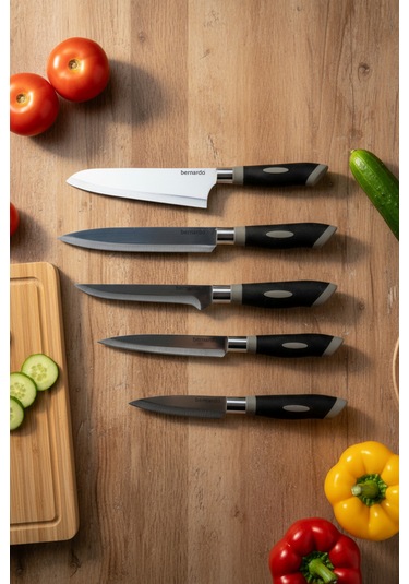 Bernardo Titan 5 Parça Bıçak Seti Gümüş - Siyah