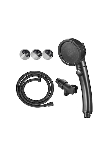 5 Fonksiyonlu Turbo Duş Başlığı Siyah Duş Takımı Siyah