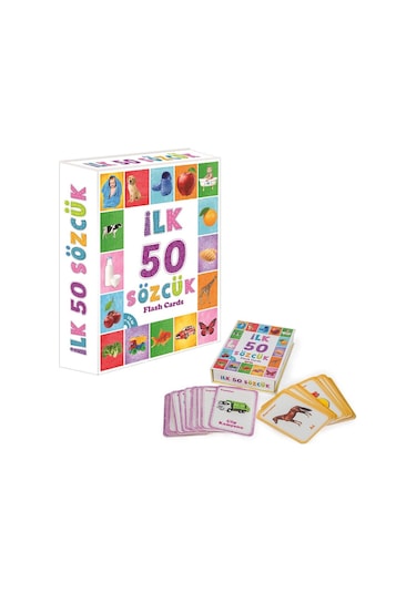 İlk 50 Sözcük Flash Cards Zeka Kartları Eğitici Kartlar