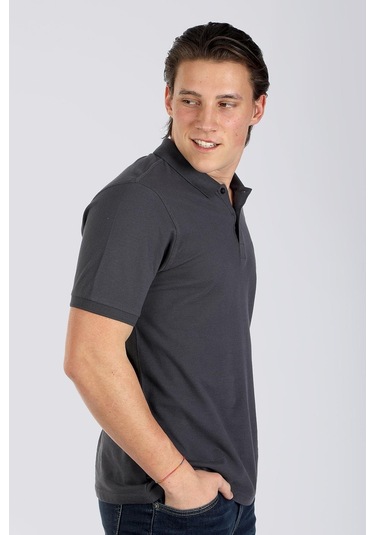 Lee Cooper Twıns 1 Erkek Pike Polo Yaka T-Shırt Antrasit-17955-Antrasit