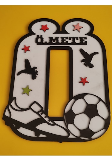 Çocuk Odası İçin Baş Harfine Göre Hazırlanacak Kapı Veya Duvar Süsü Kişiye Özel Isim Yazılı 30 Cm 28