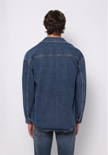 Colins Oversize Fit Erkek Mavi Shacket Cl1077540 Q1.v1 Dn44675 Denim Colins Oversize Fit Erkek Mavi Shacket Cl1077540 Q1.v1 Dn44675 Denim