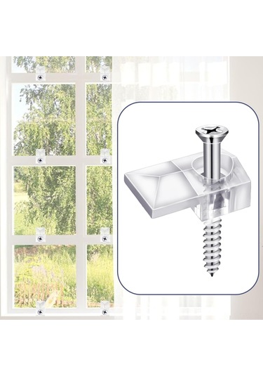 Tenfowee 32 Adet Şeffaf Plastik Ayna Tutucu, Duvar Montajlı Ayna Sabitleme Klampları, Cam Ayna Desteği Parçaları Şeffaf