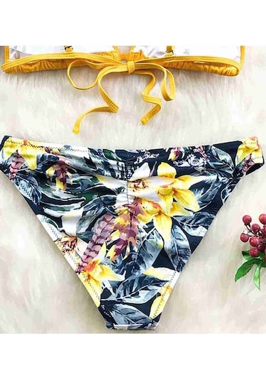 Angelsin Çiçekli Bikini Alt Çok Renkli