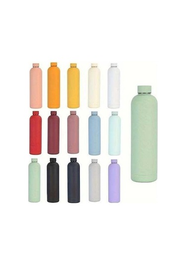 Fastbuy Yalıtımlı 1000ml Siyah Termos, Seyahat İçin, Kauçuk Kapak, Paslanmaz Çelik, Konforlu Siyah