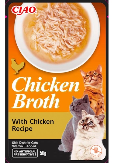 Ciao Broth Tavuk Sulu & Tavuklu Yetişkin Kedi Çorbası 50 G