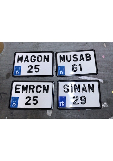Dekor Plaka.Bisiklet Plakası.Kare Plaka.Motor Plakası Türkiye