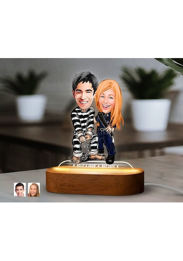 Bk Gift Kişiye Özel Sevgili Karikatürlü Dekoratif 3d Biblo Led Işıklı Gece Lambası-7, Düğün Hediyesi, Yıl Dönümü Hediyesi Kobitmeyen138282 Bk Gift
