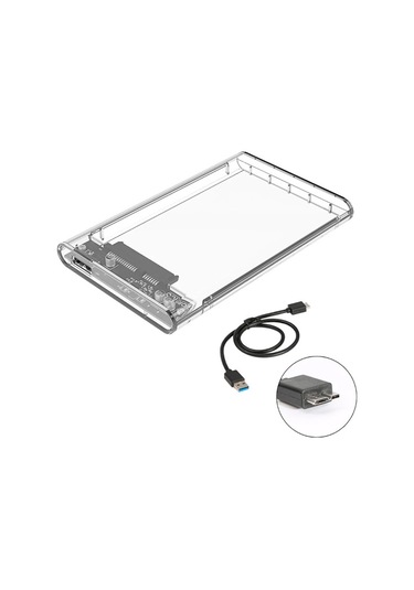 Transparan 2.5 İnç Sata Usb 3.0 Harddisk Kutusu Notebook Ssd İçin