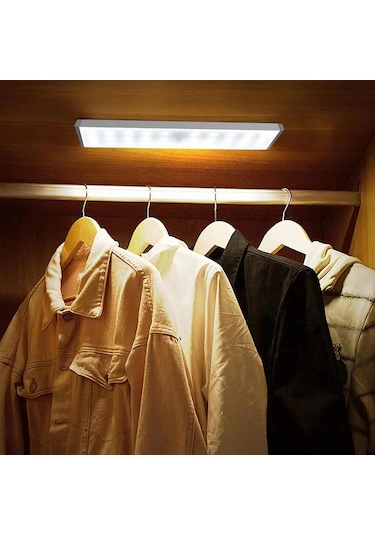 30 Led Hareket Sensörlü 20 Cm Dolap İçi Mutfak Koridor Merdiven Aydınlatma Işığı Led Işık Çok Renkli