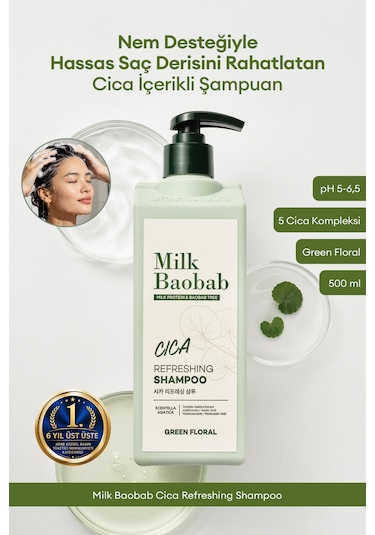 Hassas Saç Derisini Nemle Rahatlatan Cica İçerikli Şampuan Mılk Baobab Cica Refreshing Shampoo