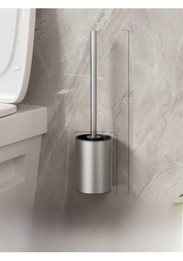 Yifomall Banyo Temizlik Seti: Paslanmaz Çelik Tuvalet Fırçası - Köşesiz Tasarım, Duvar Montajlı/kuru Kaldırabilir, Delme Yok, Ev Kullanıma Uygun Diğer