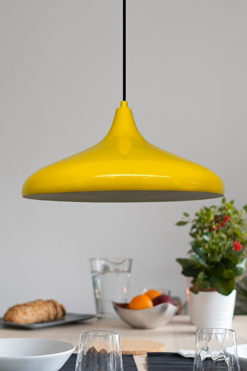 Champion Açık Sarı Tekli Avize Sarkıt Salon Mutfak Ofis Cafe Butik Lamba Aydınlatma Avizeler Açık Sarı