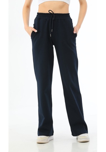 Kallima Lacivert Mevsimlik Salaş Rahat Bolpaça Kadın Eşofman Altı Lacivert