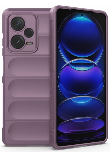 Xiaomi Redmi Note 12 Pro Çin / Global Magic Shield Tpu Flanel Telefon Kılıfı İçin Mor