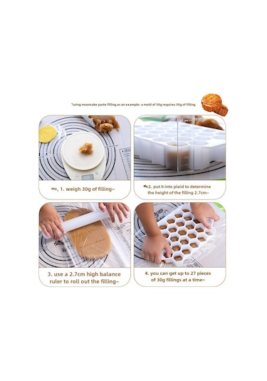 Yunboo Ev Mutfakları İçin Hamur Bölücü - Eşit Parçalara Ayırma, Fıstık/iç Malzeme Kesme, Pasta Ve Pizza Hamuru Araçları Beyaz Diğer