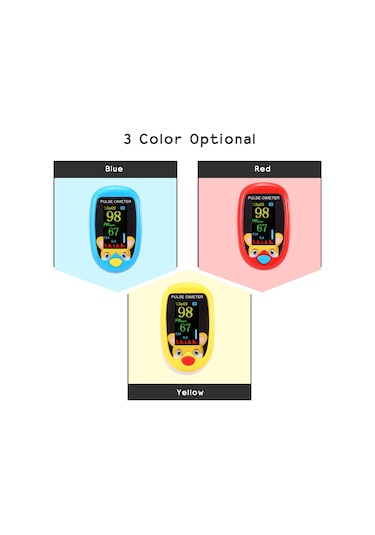 Vkemall Pulse Oksimetre Çocuk Nabız Oksimetresi Fingertrip Mini Spo2 Monitörü Oksijen Doygunluk Monitörü Sarı