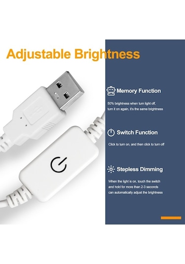 Tongxida 2 Adet 0.5m Led Bitki Lambası, Usb Dokunmatik, Farklı Spektroskopik Aydınlatma, Karartma, Su Geçirmez, Dolgu Işığı Diğer