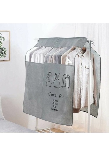 Didadodo Elbise Askısı İçin Korumalı Kapak, Açık Gri 90-110cm Elbise Askısı İçin Koruyucu Kapak Açık Gri