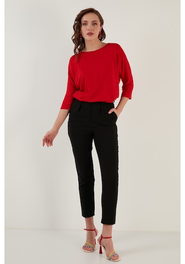 Lela Bisiklet Yaka Truvakar Kol Bayan Bluz 5861416Y Kırmızı