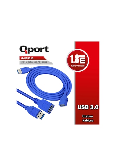 Qport Q-uz3018 1.8 Metre Usb 3.0 Uzatma Kablosu