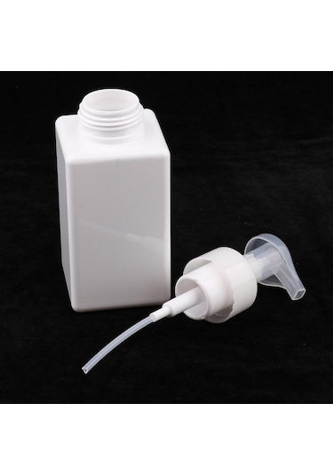 Suntek Sıvı Losyon Için Boş Plastik Kare Pompa Şişe Beyaz Beyaz