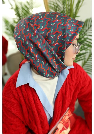 Twill Ipek Eşarp Petrol Yeşili, Kırmızı, Turuncu, Bordo, Saks...