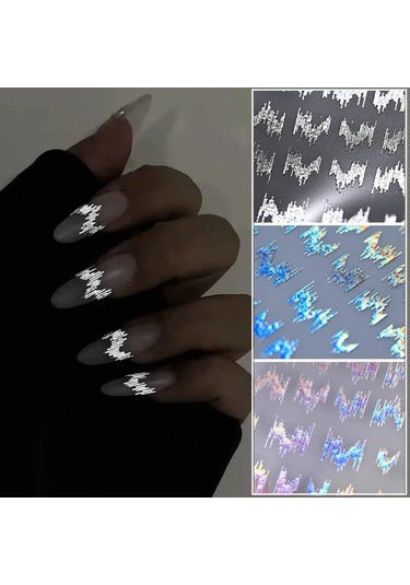 6 Adet/takım Parlak Yansıtıcı Tırnak Etiket Altın Gümüş Aurora Dalga Hatları 3d Kendinden Yapışkanlı Nail Art Çıkartması Tasarım Manikür Aracı Neo Krom