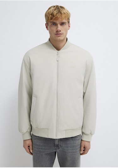 Mavi - Mavi Logo Nakışlı Gri Bomber Ceket 0110774-70144 Gri