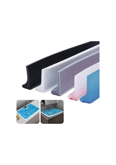 Pazly Banyo Sızdırmazlık Şeridi 200cm Gray, Su Bariyeri Kurulumu Kolay, Dayanıklı Malzeme Gri