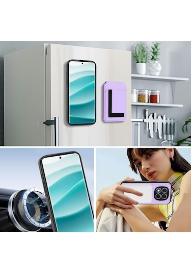 Redmi Note 14 Pro 5g Cx01 Çıkarılabilir Magsafe Manyetik Kart Çantası Telefon Kılıfı Açık Mor