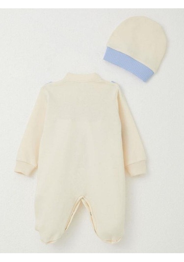 Erkek Bebek Yelekli Papyonlu Patikli Tulum-15309 Bej