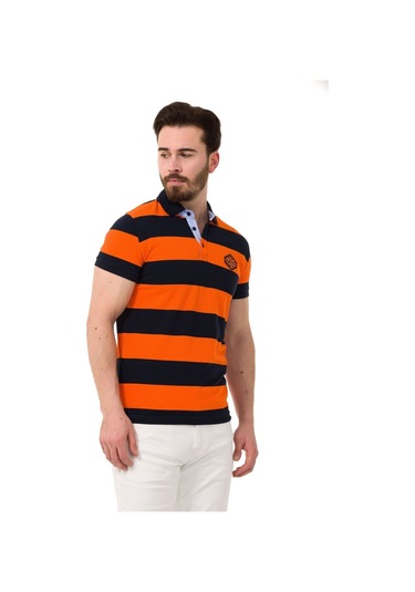 Cipo & Baxx Ct741 Men S Smart-fit Polo Collar T-shirt Navy