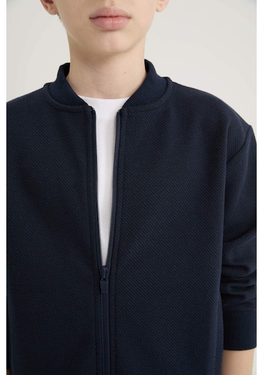 DeFacto Erkek Çocuk Kolej Yaka Fermuarlı Bomber Hırka D2803A825SPNV253