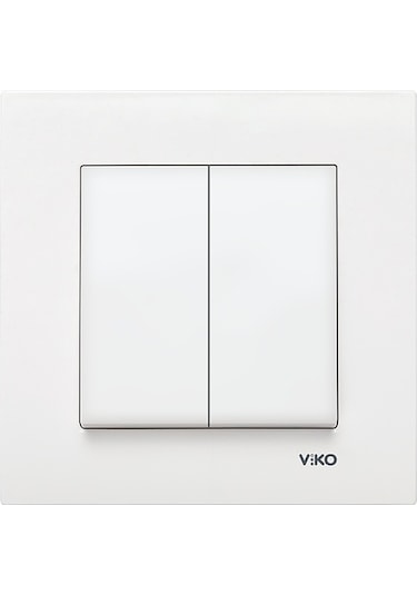 Viko Karre Komütatör Beyaz İkili Çerçeveli Anahtar