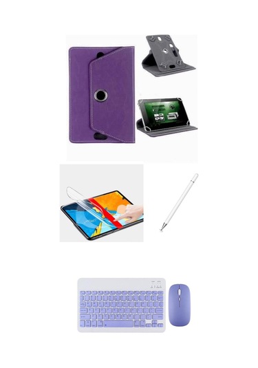 Tcl Tab 10l Gen 4 10.1'' Uyumlu 4in1 Set Klavye Mouse Kılıf Kalem Ekran Koruyucu Kılıf