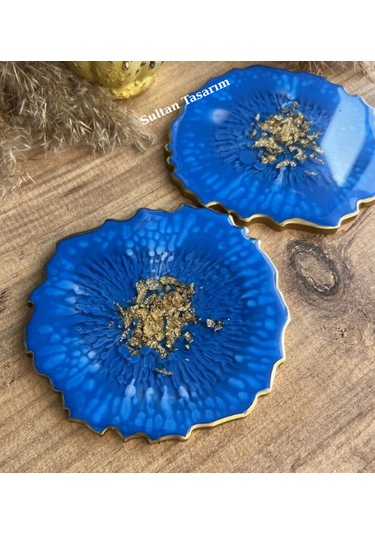 Tekli Epoksi Bardak Altlığı - 117 Mavi