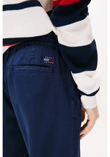 Erkek Pilili Rahat Konik Kesim Pantolon - Lacivert Dark Night Navy