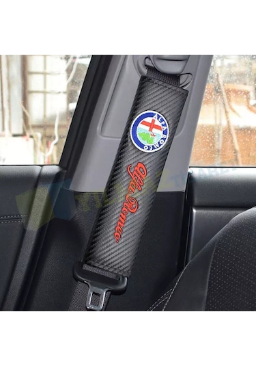 Alfa Romeo Logo Nakış Işleme Emniyet Kemer Pedi 2 Adet Kaliteli