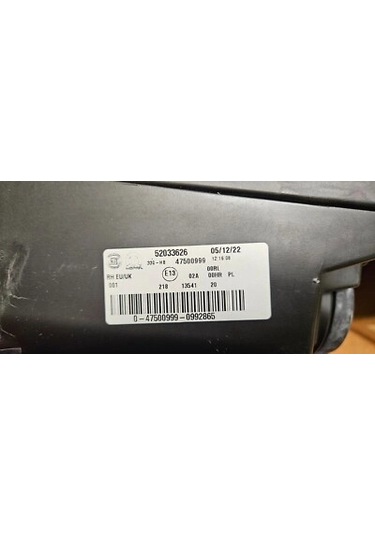 Fiat 500l Ön Far Alt Hatchback Sağ 2012- Oem No: 52033626