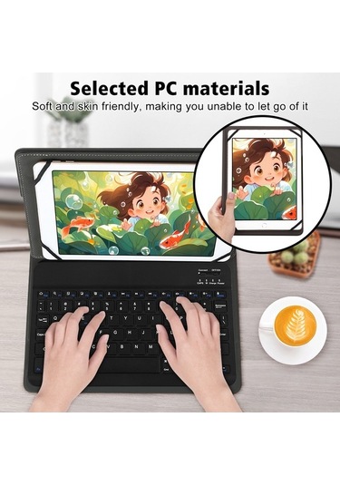 Yunboo Çok Fonksiyonlu 9-11 İnç Tablet Klavye Kılıfı - Bluetooth, Dokunmatik, 7 Renkli Aydınlatmalı Diğer Diğer