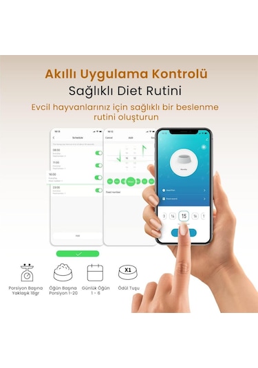 Petfit Autodine X 5l Wi-fi Kameralı Akıllı Otomatik Kedi Köpek Mama Kabı Besleme Ünitesi Sesli Komut+çelik Kase+app Kontrol