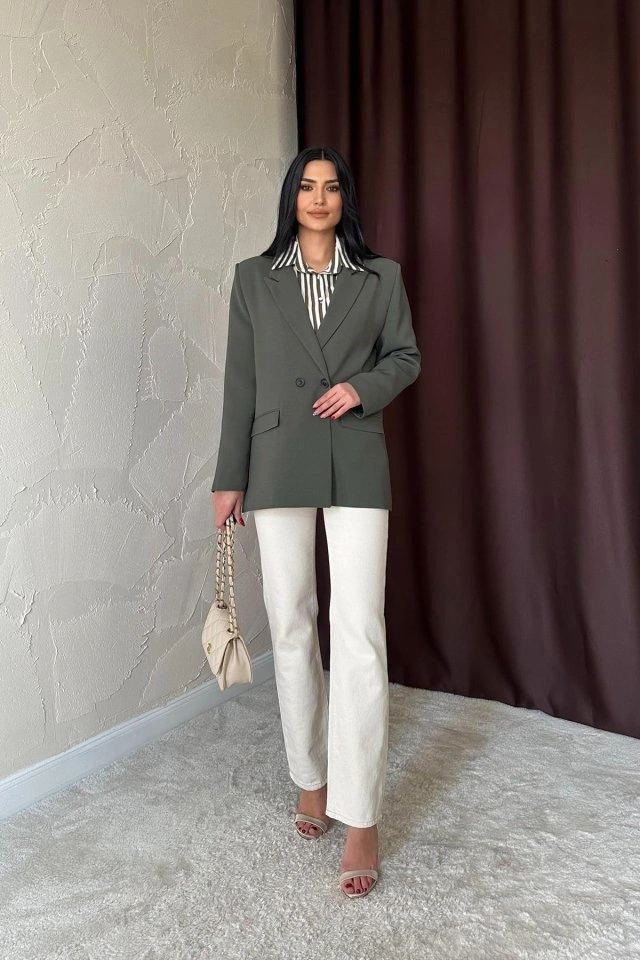 Buğrahayalin Haki Blazer Ceket Haki