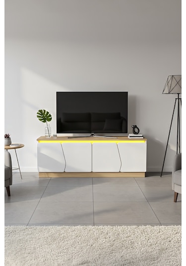 Bohem 150 Cm Tv Ünitesi Ledli Mdf Kapak Beyaz